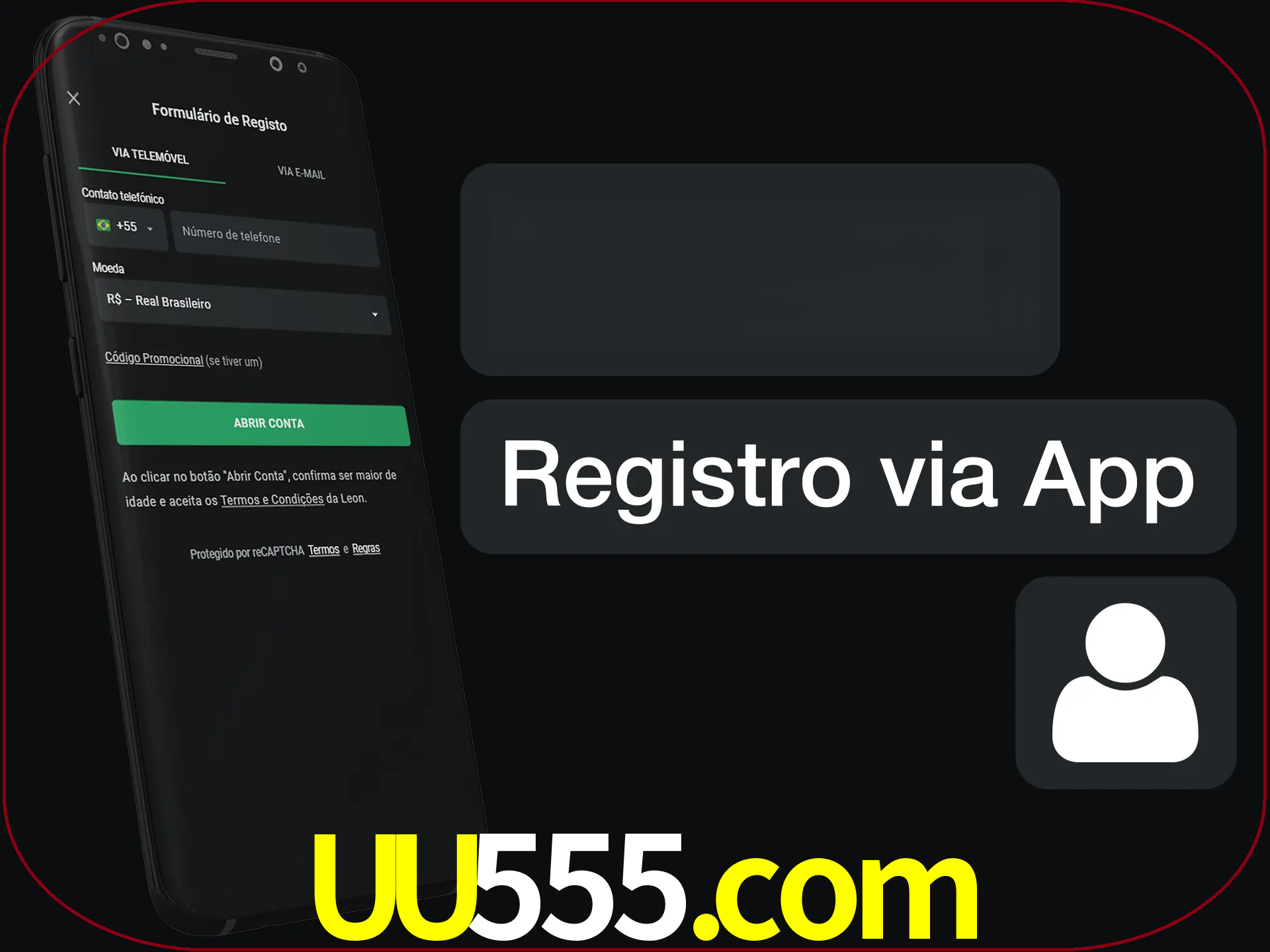 Registre-se com duas etapas usando o aplicativo.