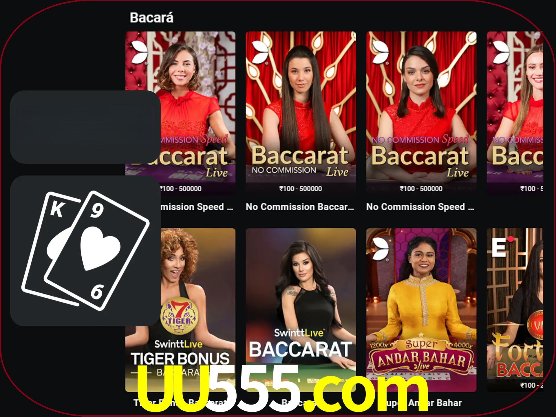 Ganhe muito dinheiro jogando jogos de bacará.
